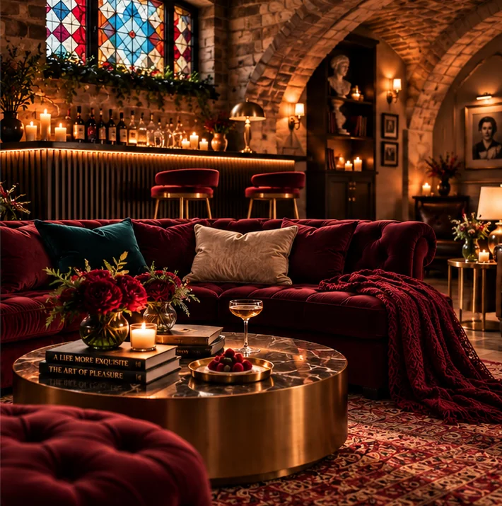 The Basement — The Indulgent’s warm, glamorous room